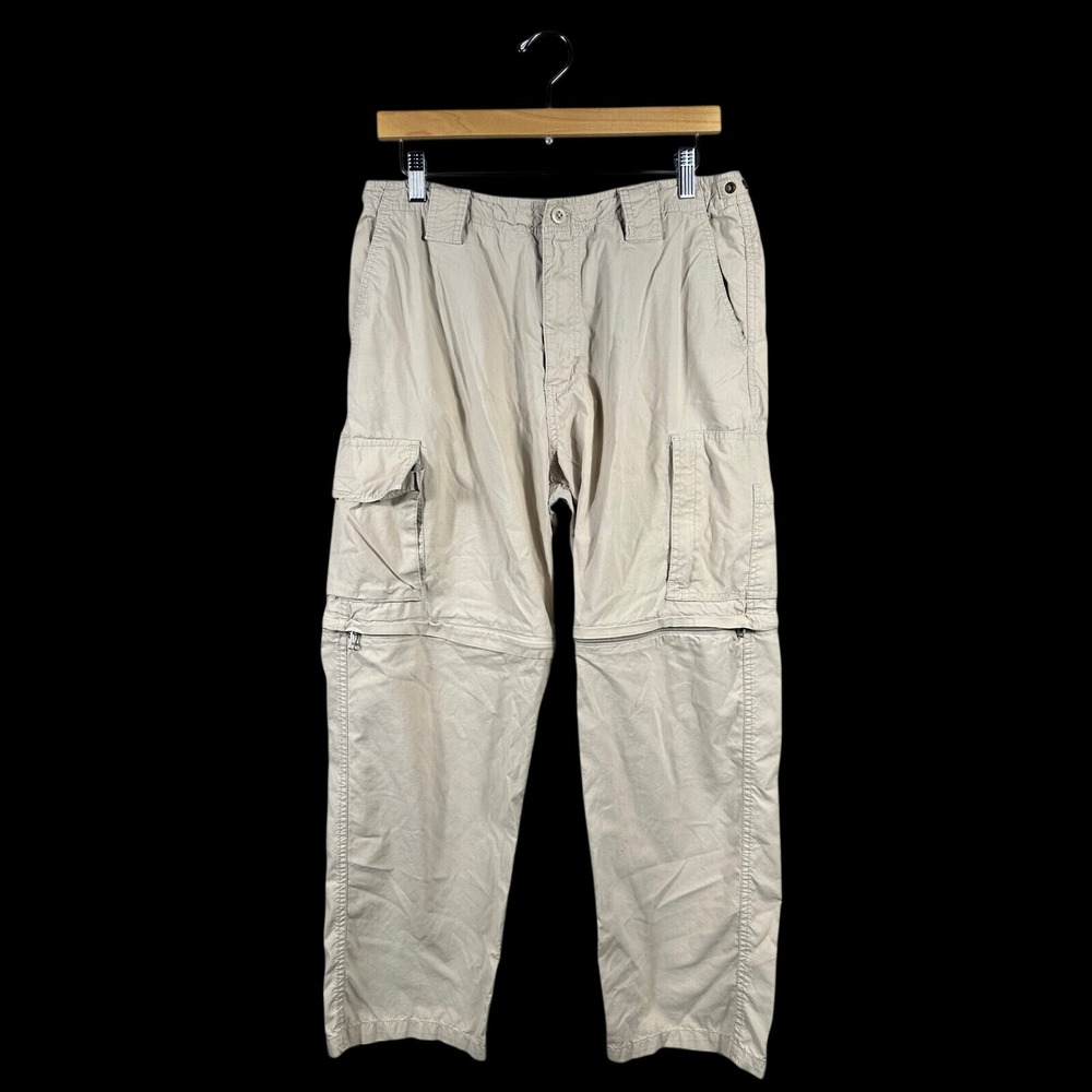 Sonoma Life Style Mens 32x30 Convertible Cargo Pants Khaki Tan Zip Off Shorts